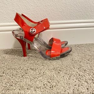 Michael Kors Lani Sandal Heel Red Size 8